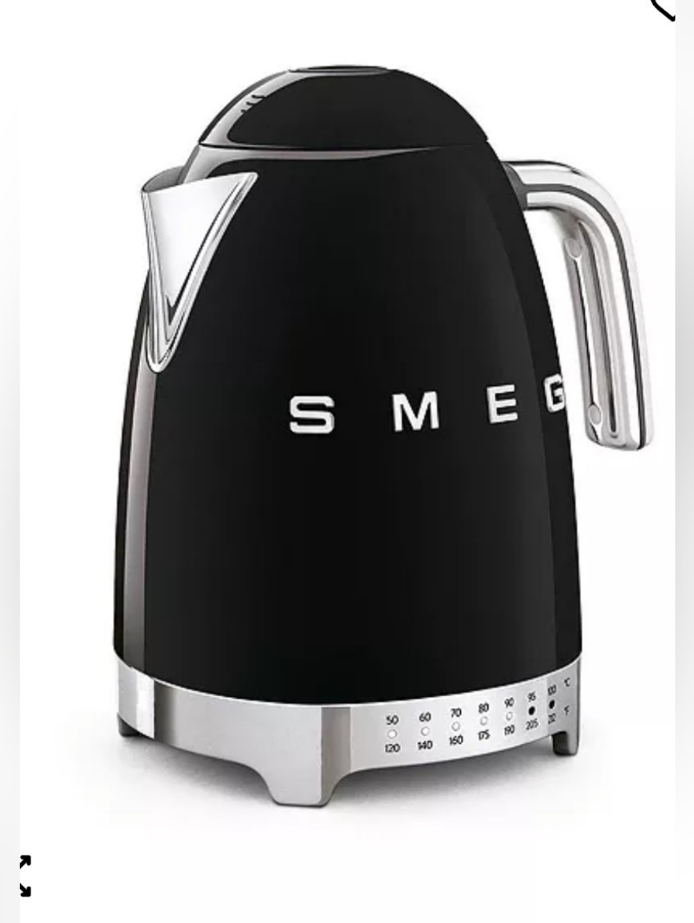 SMEG  Retro 50s Electric Kettle Black and Sliver NEW In Box